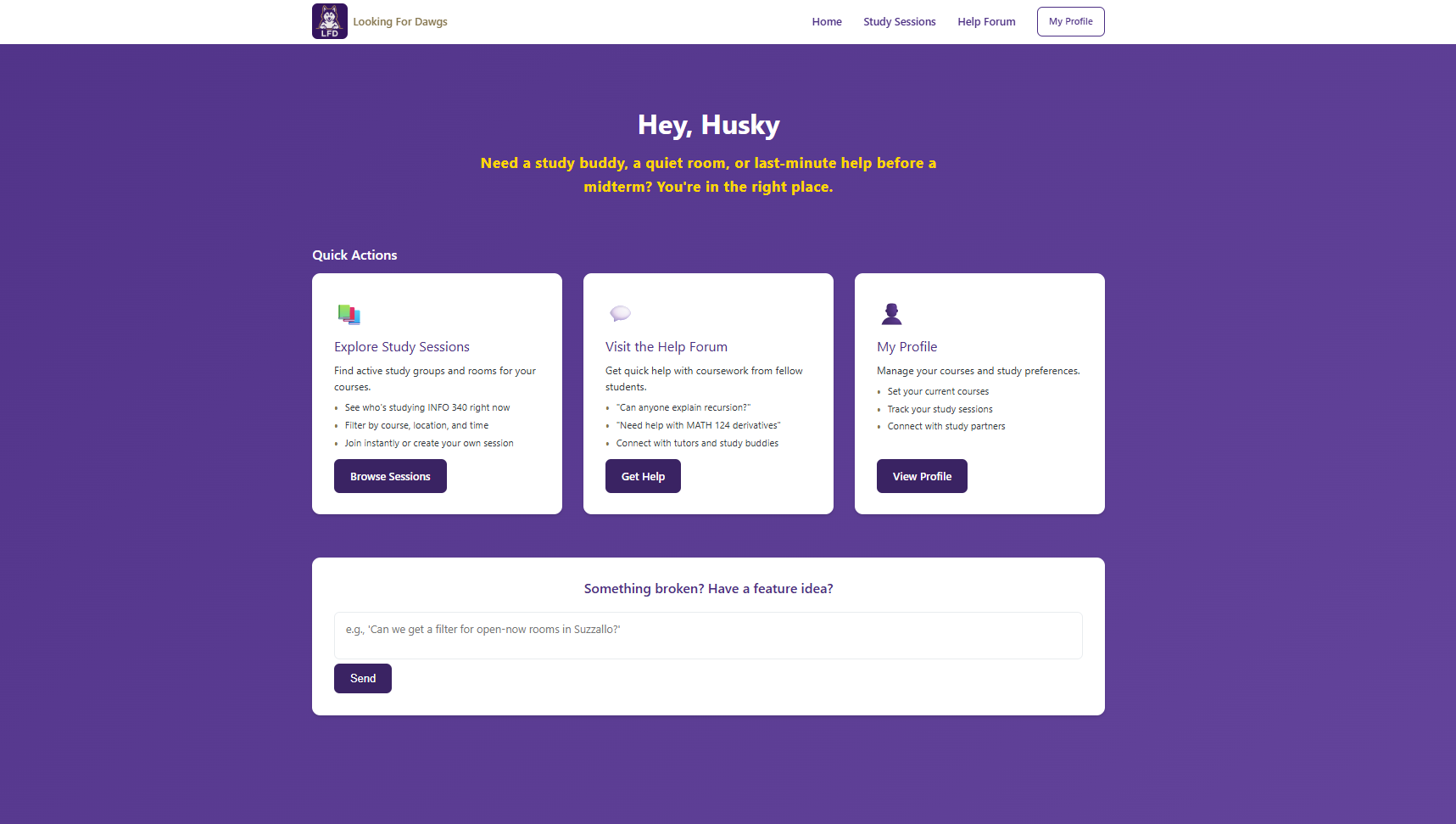 Looking For Dawgs home page screenshot